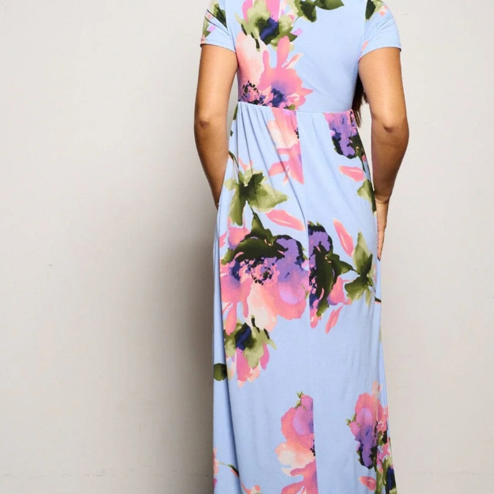 Floral Blue Maxi Dress